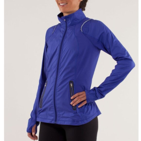 Lululemon Nothin' But Run Blue Jacket Lightweight Water Repellent Women's Size 6 - Picture 1 of 16